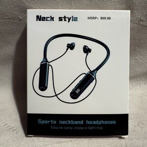 Black Sports Neckband Headphones NIB